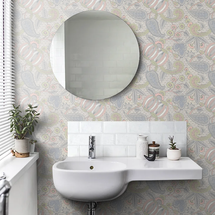 0245POPASTE - Pomegranate Wallpaper - Pastel - Little Greene
