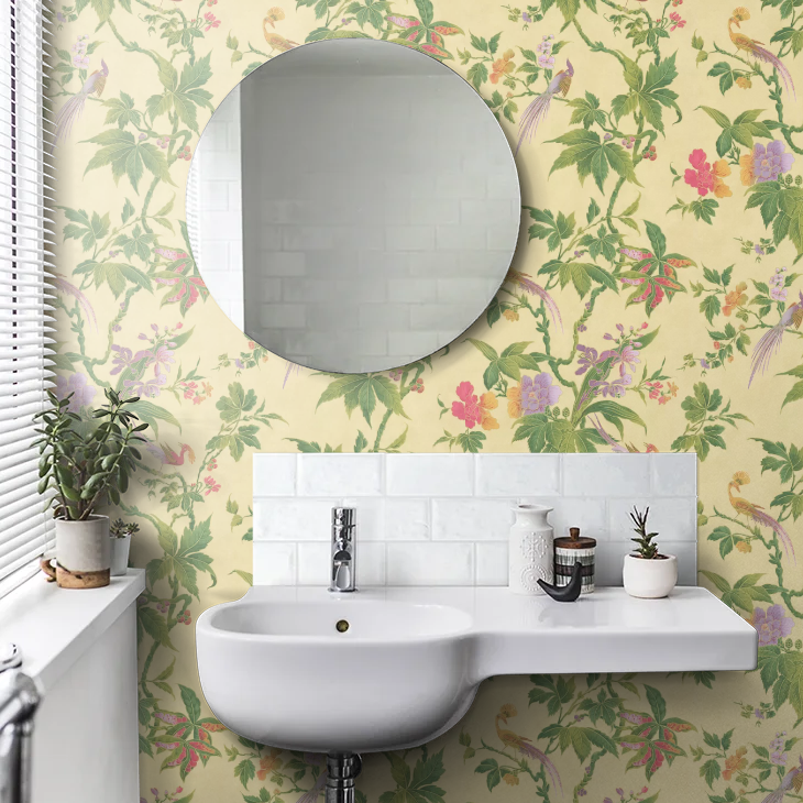 0247PASUNRI - Paradise Wallpaper - Pale Yellow - Little Greene