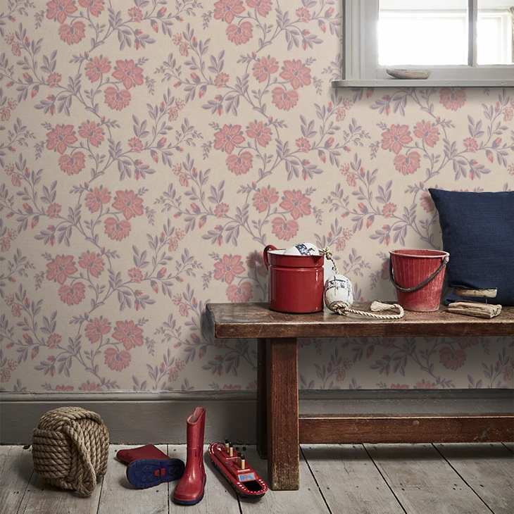 0247STBERRY - Stitch Wallpaper - Berry - Little Greene