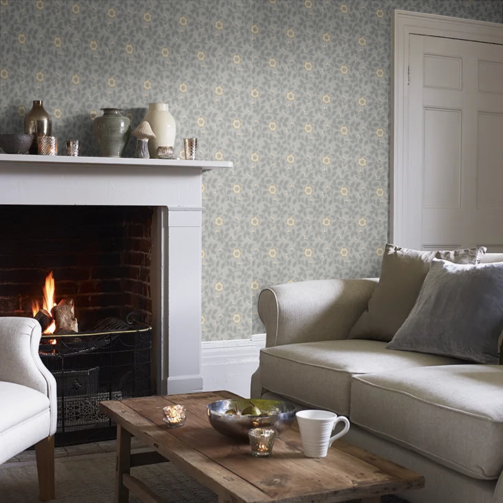 0251RGPLATI - Richmond Green Wallpaper - Platinum - Little Greene