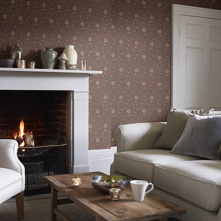 0251RGREVIR - Richmond Green Wallpaper - Revival Red - Little Greene