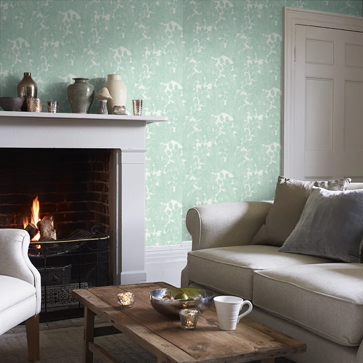 0260TUAQUAZ - Tulip Wallpaper - Aqua - Little Greene