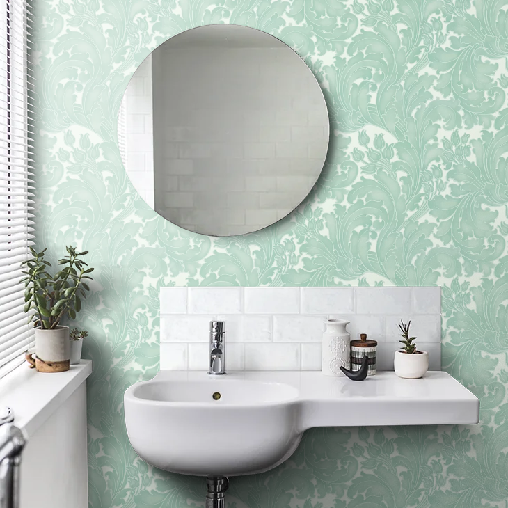 0260TUAQUAZ - Tulip Wallpaper - Aqua - Little Greene