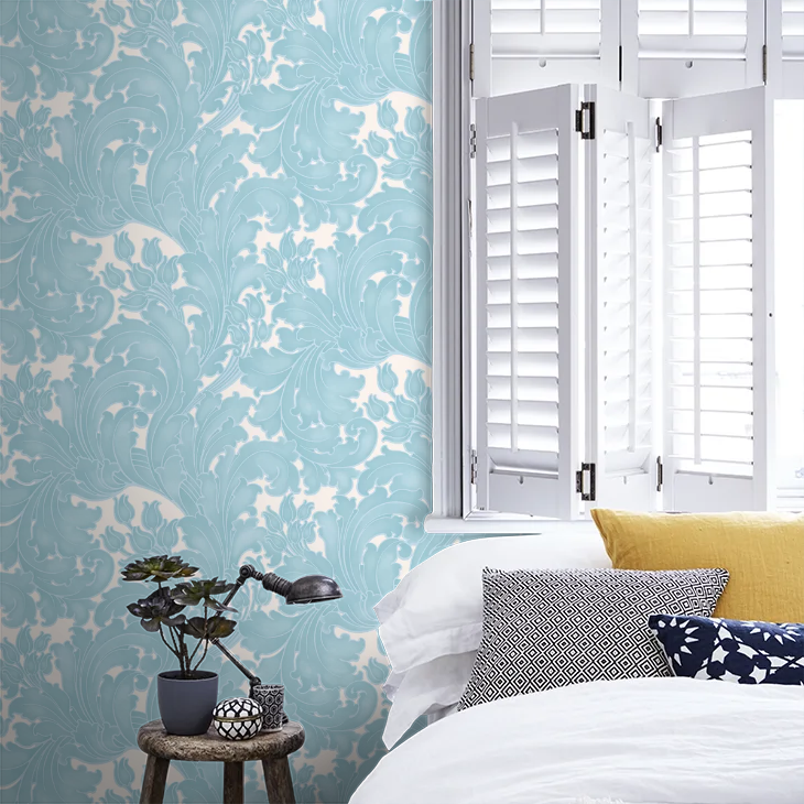 0260TUPOWDE - Tulip Wallpaper - Powder Blue - Little Greene