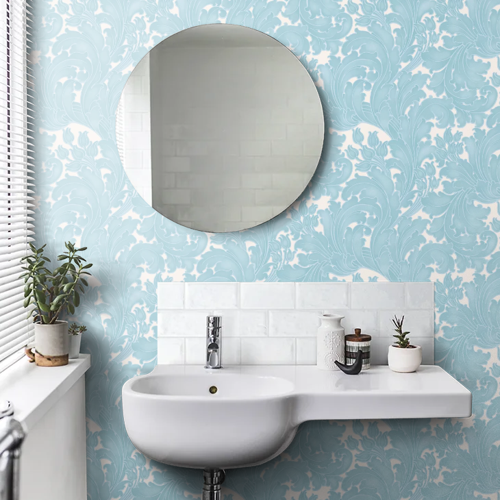 0260TUPOWDE - Tulip Wallpaper - Powder Blue - Little Greene