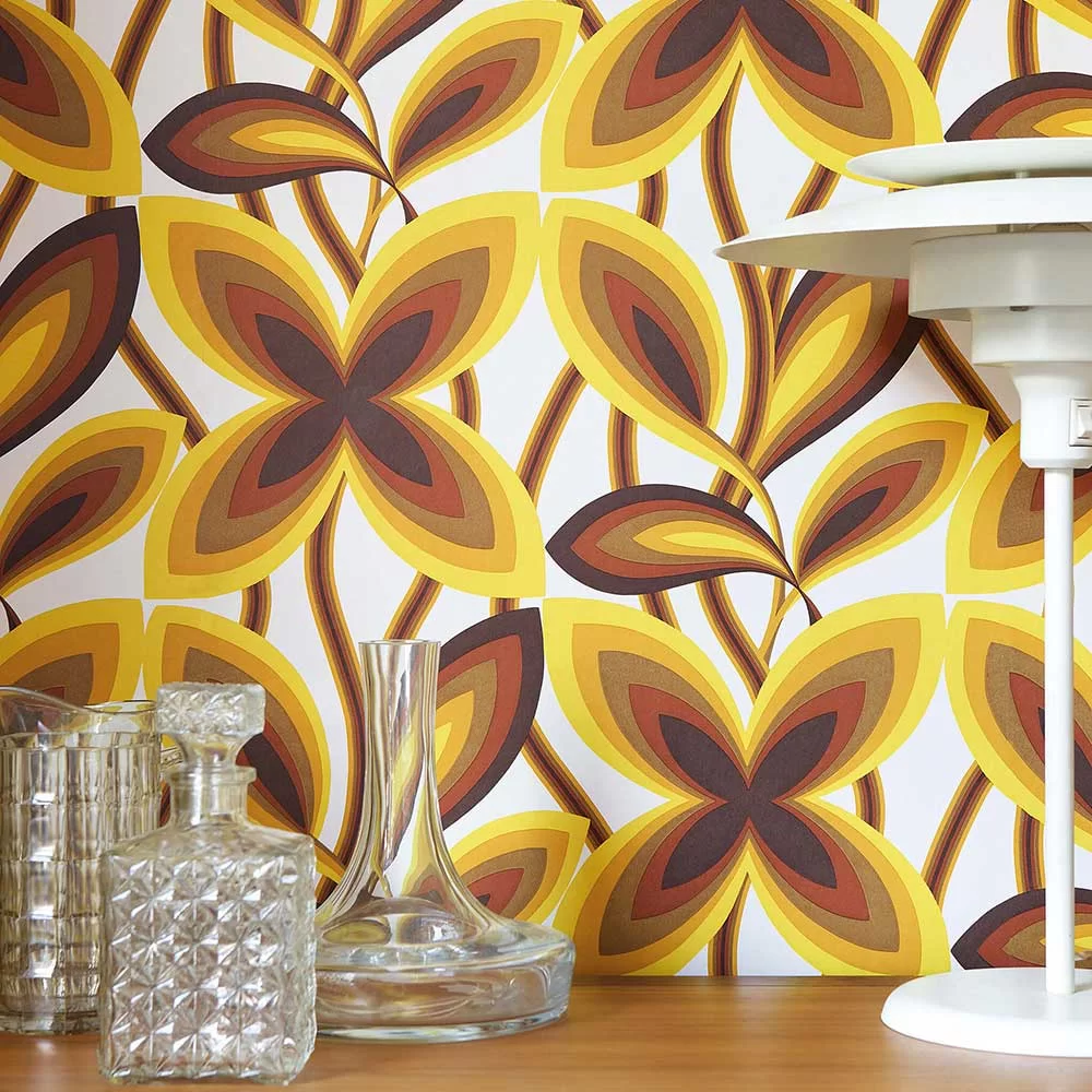 0280STORIGI - Starflower Wallpaper - Mustard Yellow - Little Greene