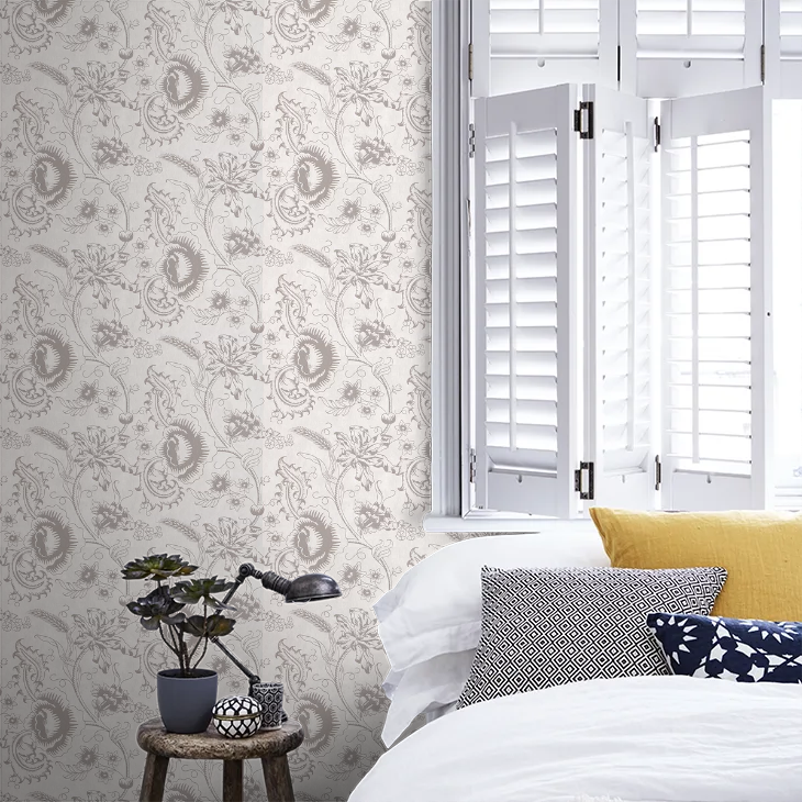 0291WODOLPH - Woodblock Mono Wallpaper - Dolphin - Little Greene