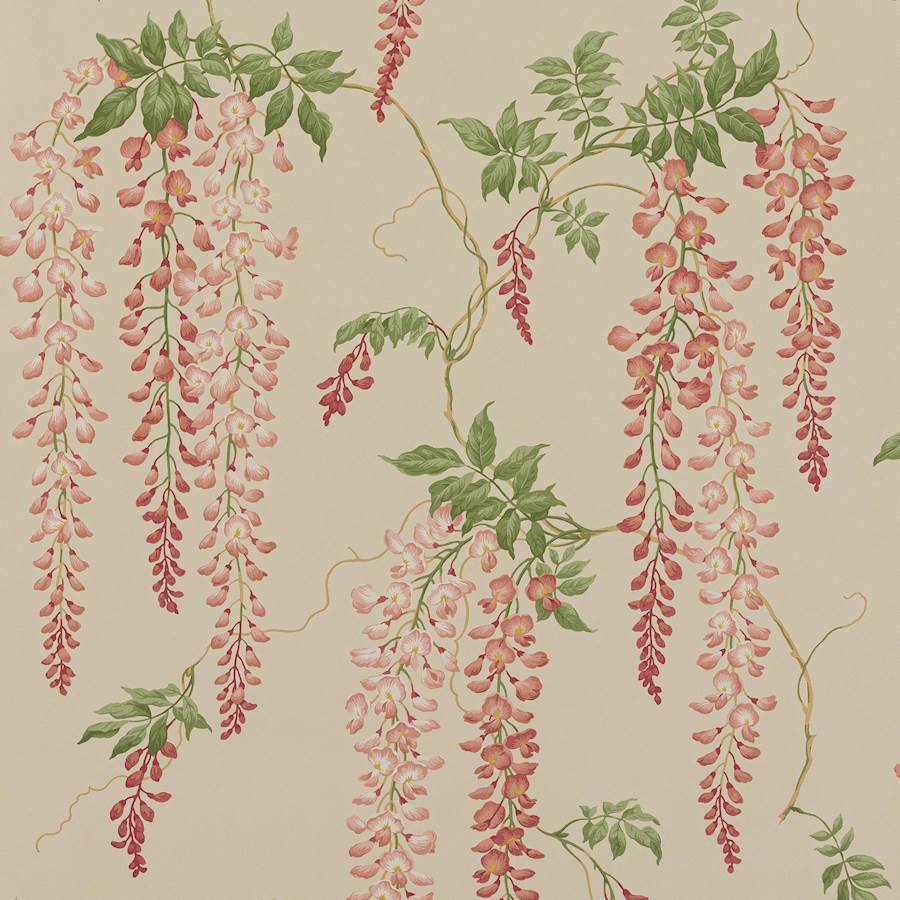 07157/08 - Seraphina Wallpaper - Old Pink/Leaf - Colefax & Fowler
