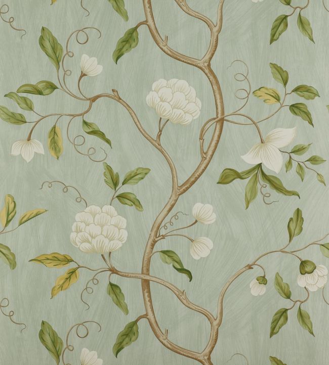 07949/04 - Snow Tree Wallpaper - Aqua - Colefax & Fowler