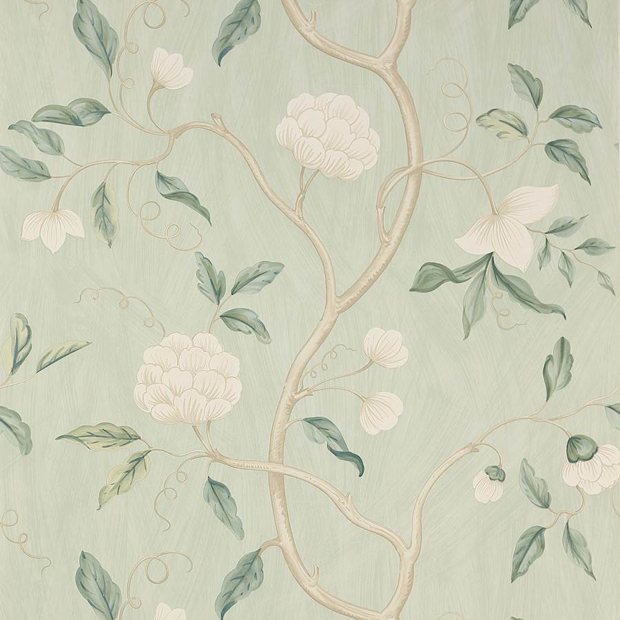 07949/12 - Snow Tree Wallpaper - Pale Aqua - Colefax & Fowler