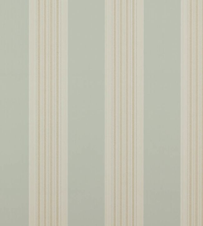 07991/04 - Tealby Stripe Wallpaper - Aqua/Beige - Colefax & Fowler