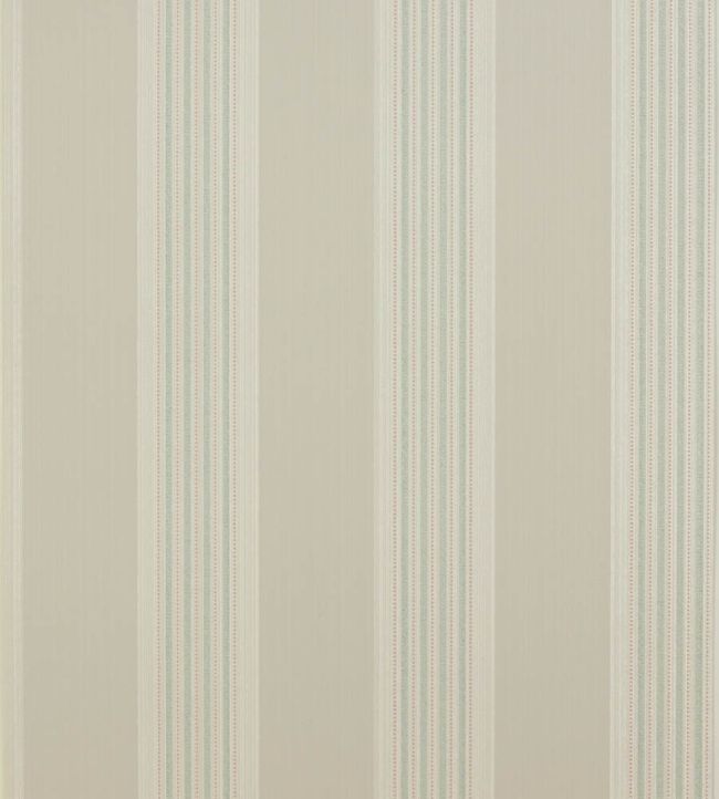 07991/07 - Tealby Stripe Wallpaper - Stone/Aqua - Colefax & Fowler