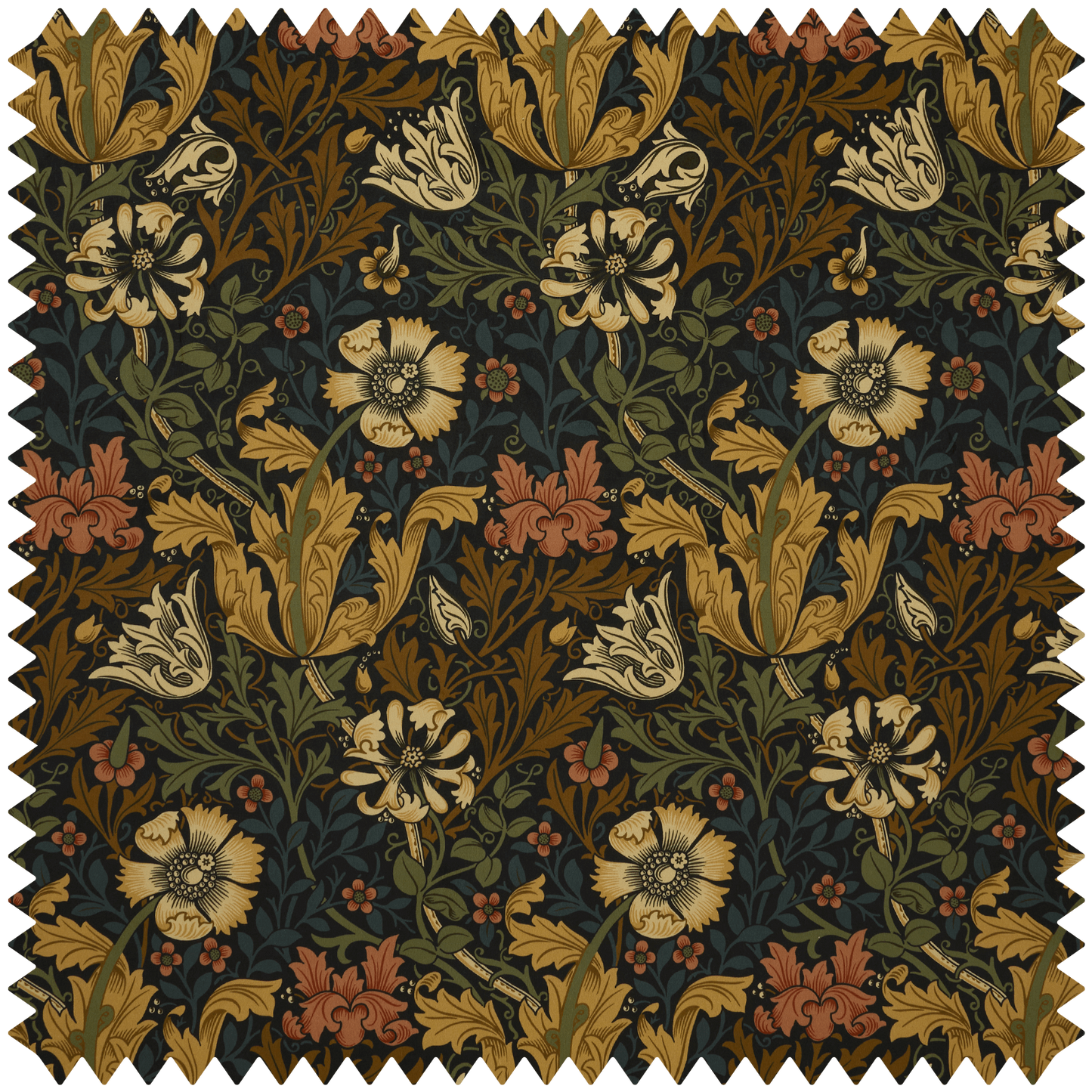 1-FA-COM-VE-MID-XXX-XXX - Compton Velvet Fabric - Midnight - House of Hackney