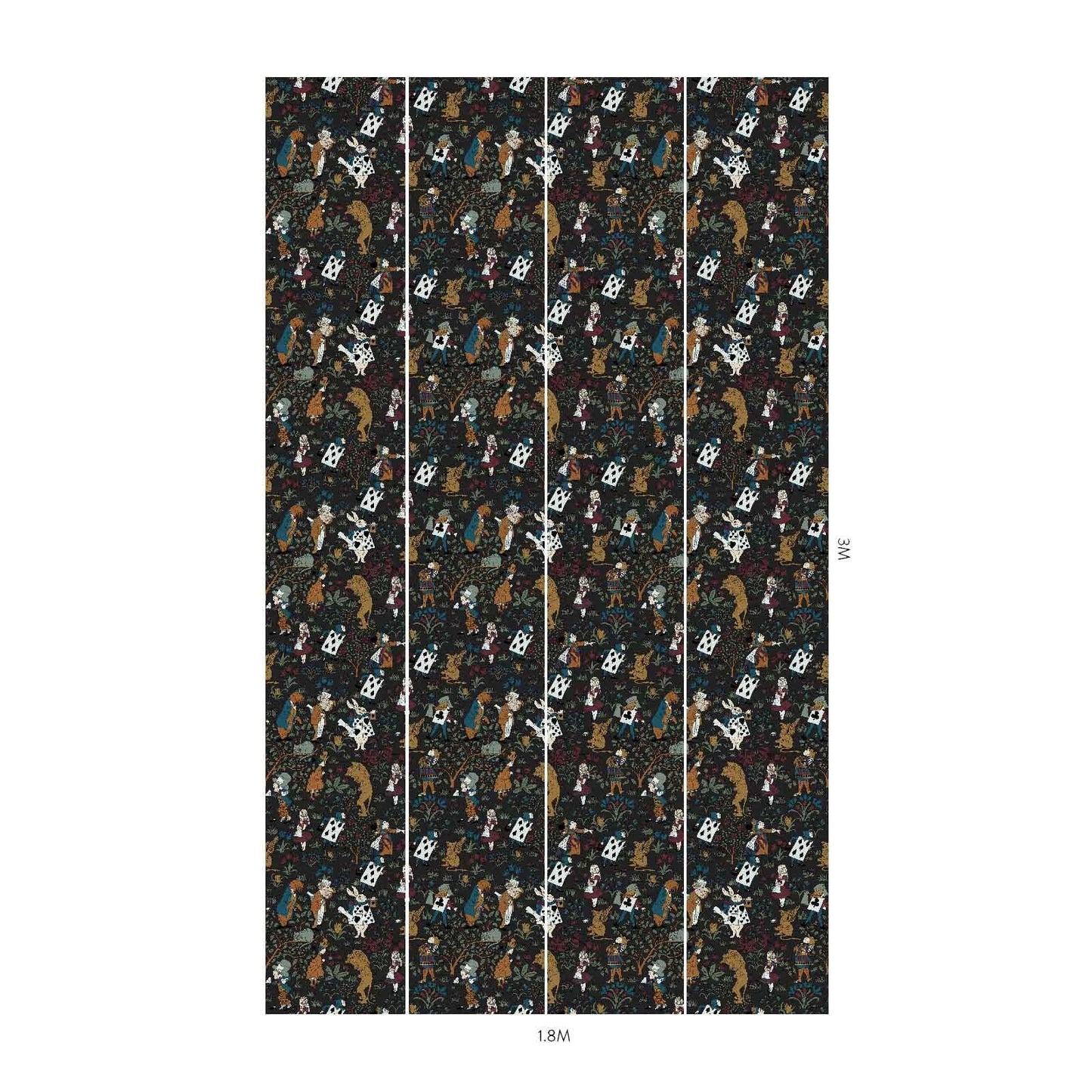 1-WA-ALI-DI-NOI-XXX - Alice In Wonderland Wallpaper - Noir - House of Hackney