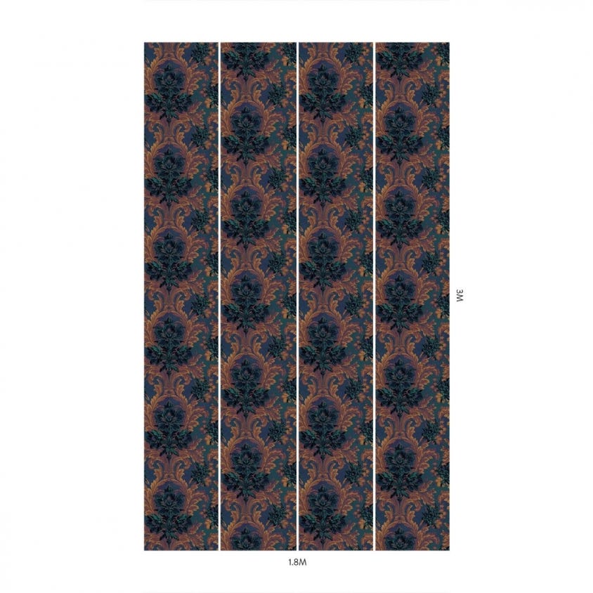 1-WA-AMA-DI-INK-XXX - Amarantha Wallpaper - Ink - House of Hackney