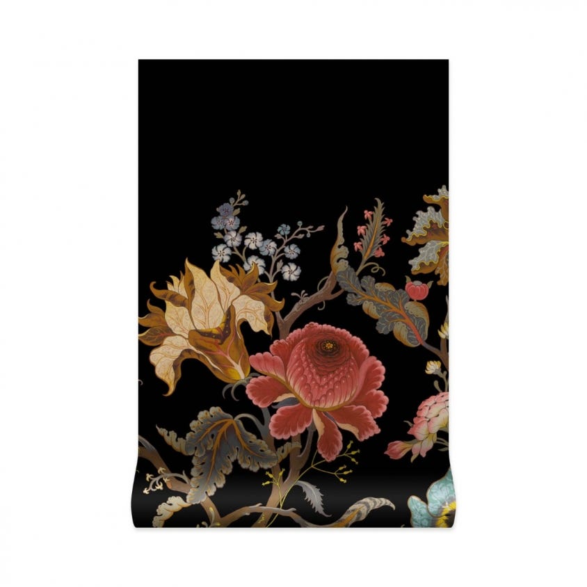 1-WA-ART-DI-BLK-PBL - Artemis Climbing Walls Wallpaper - Black - House of Hackney