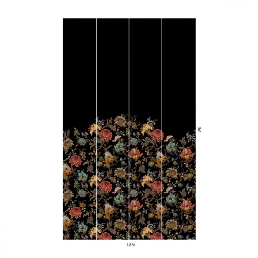 1-WA-ART-DI-BLK-PBL - Artemis Climbing Walls Wallpaper - Black - House of Hackney