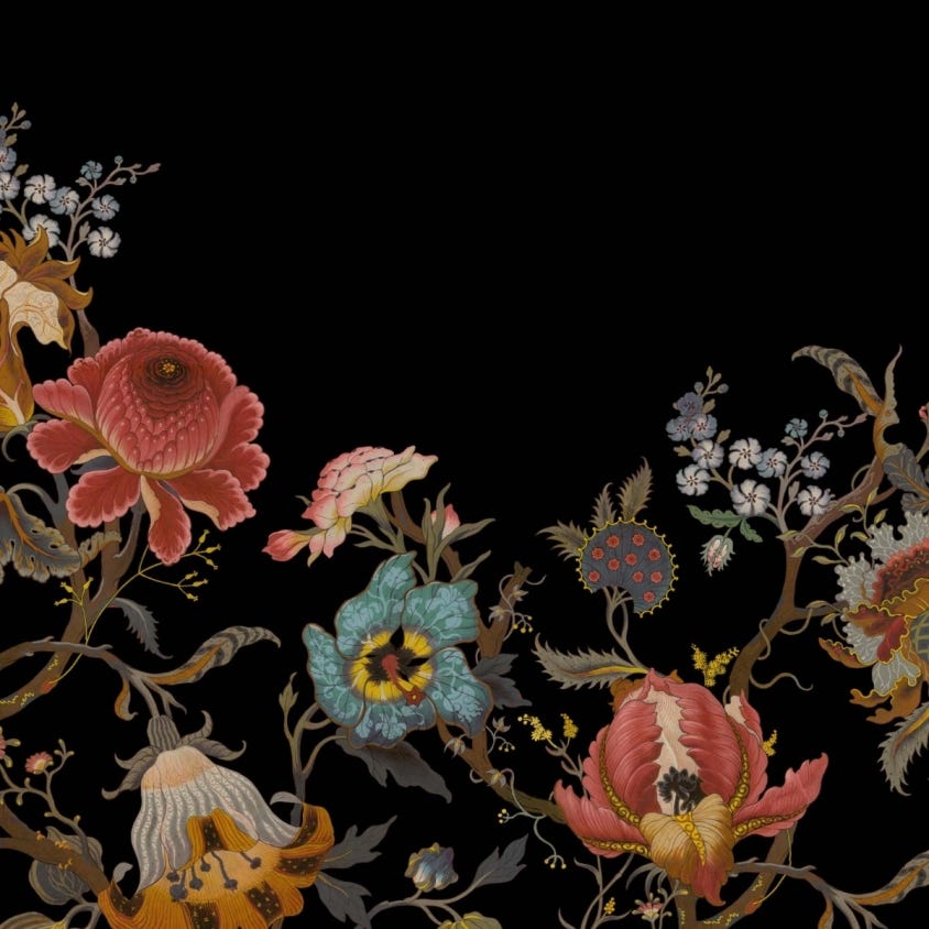 1-WA-ART-DI-BLK-PBL - Artemis Climbing Walls Wallpaper - Black - House of Hackney
