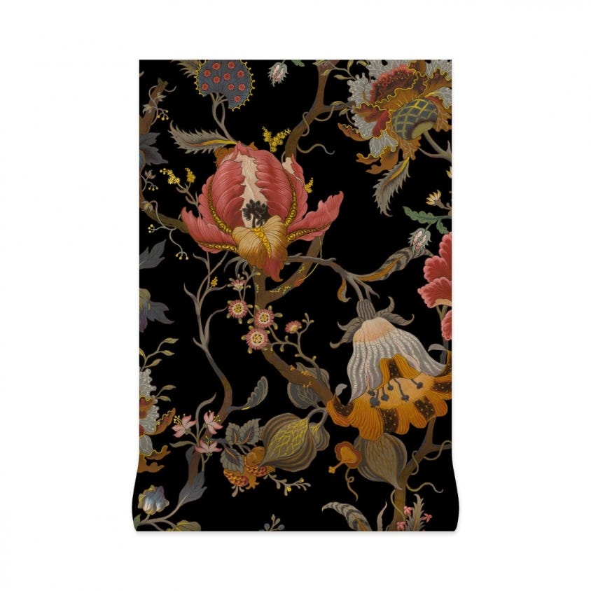 1-WA-ART-DI-BLK-XXX - Artemis Wallpaper - Black - House of Hackney