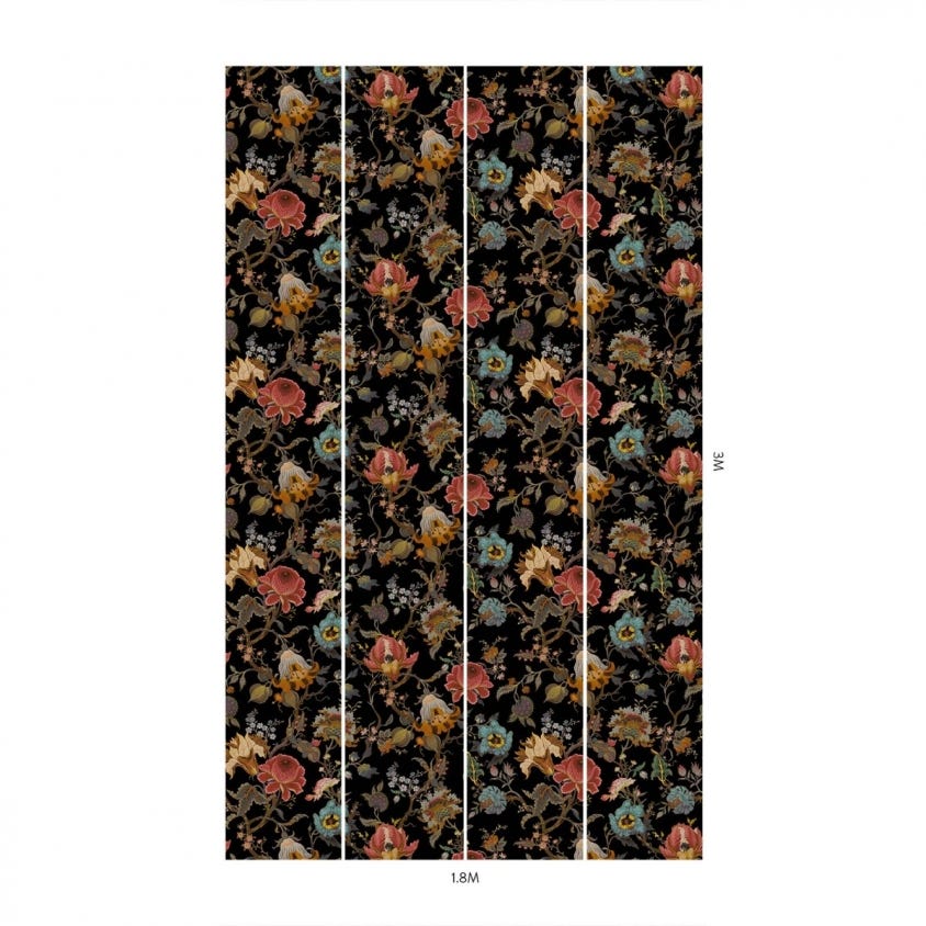 1-WA-ART-DI-BLK-XXX - Artemis Wallpaper - Black - House of Hackney