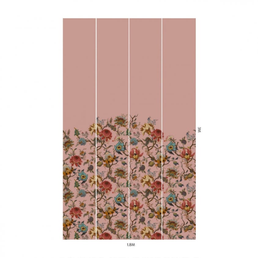 1-WA-ART-DI-BLS-PBL - Artemis Climbing Walls Wallpaper - Blush - House of Hackney