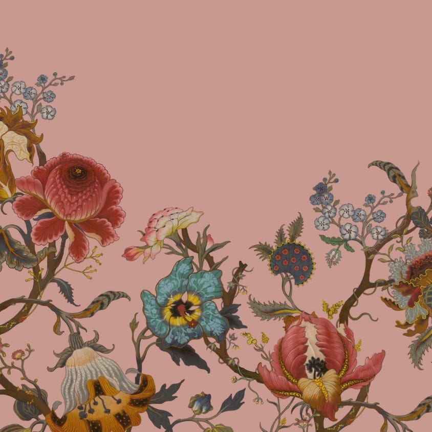 1-WA-ART-DI-BLS-PBL - Artemis Climbing Walls Wallpaper - Blush - House of Hackney