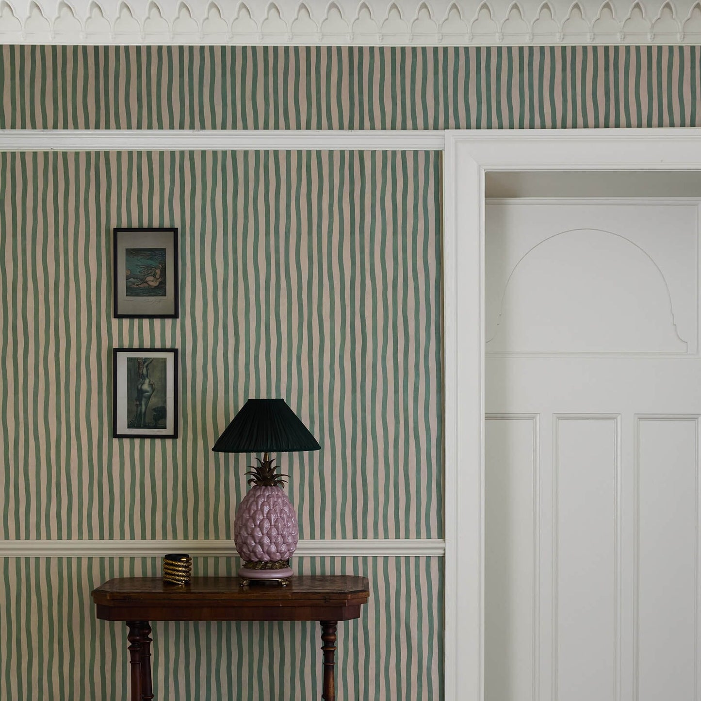 1-WA-ATS-DI-EUA-XXX - Artist's Stripe Wallpaper - Euphorbia & Alabaster - House of Hackney