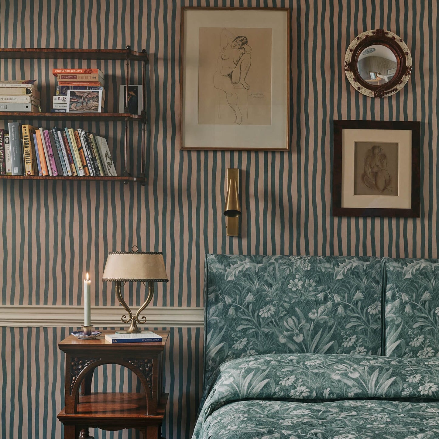 1-WA-ATS-DI-EUA-XXX - Artist's Stripe Wallpaper - Euphorbia & Alabaster - House of Hackney