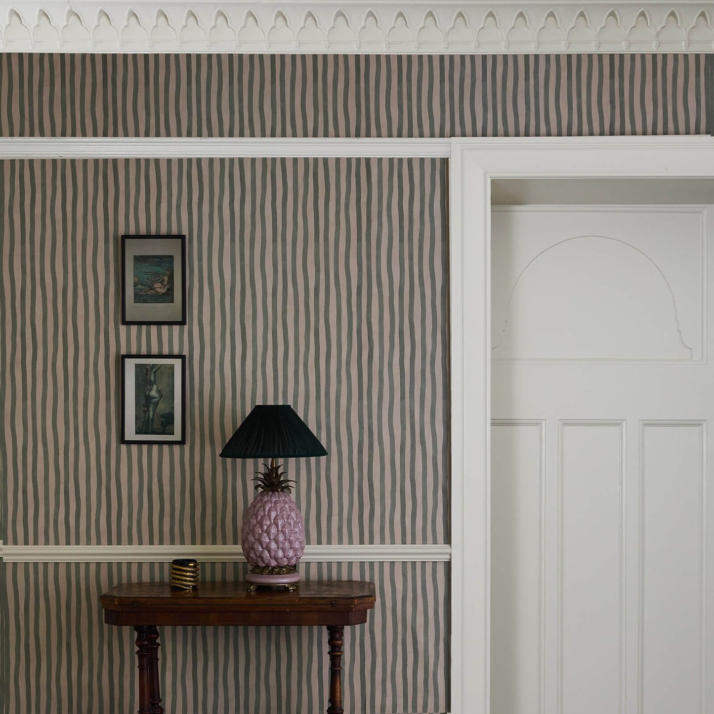 1-WA-ATS-DI-SAL-XXX - Artist's Stripe Wallpaper - Sap & Alabaster - House of Hackney