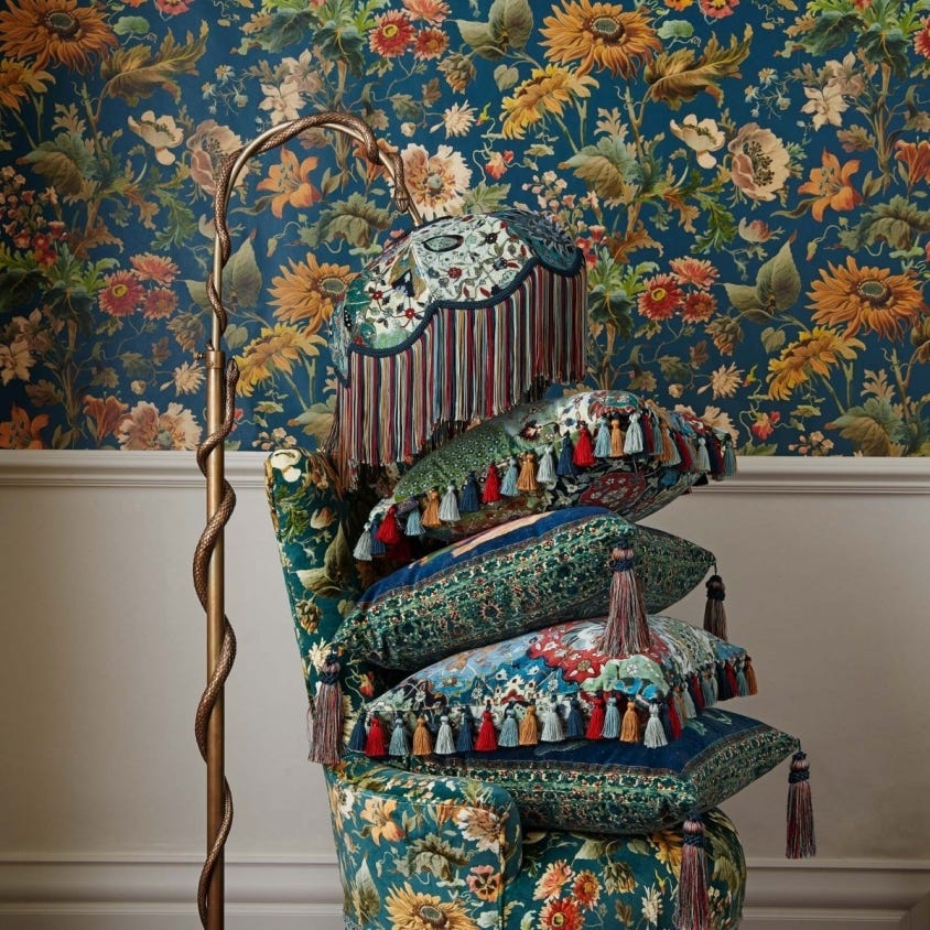 1-WA-AVA-DI-PET-XXX - Avalon Wallpaper - Petrol - House of Hackney