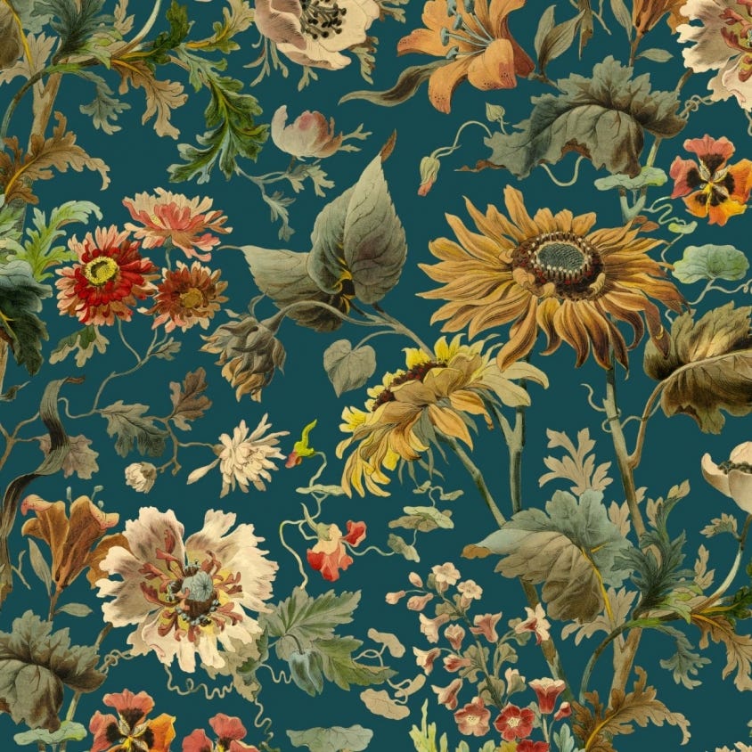 1-WA-AVA-DI-PET-XXX - Avalon Wallpaper - Petrol - House of Hackney