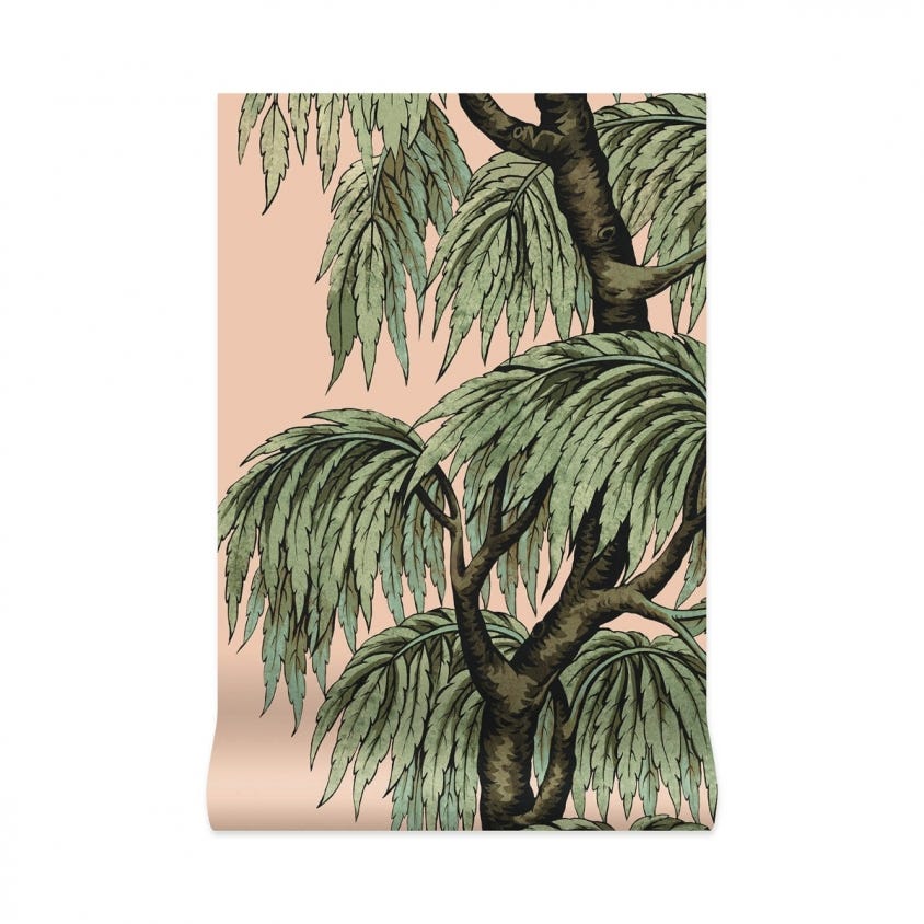 1-WA-BAB-DI-BLS-XXX - Babylon Wallpaper - Blush / Willow - House of Hackney
