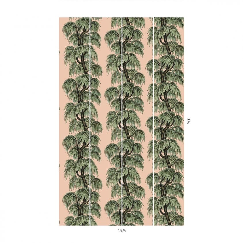 1-WA-BAB-DI-BLS-XXX - Babylon Wallpaper - Blush / Willow - House of Hackney