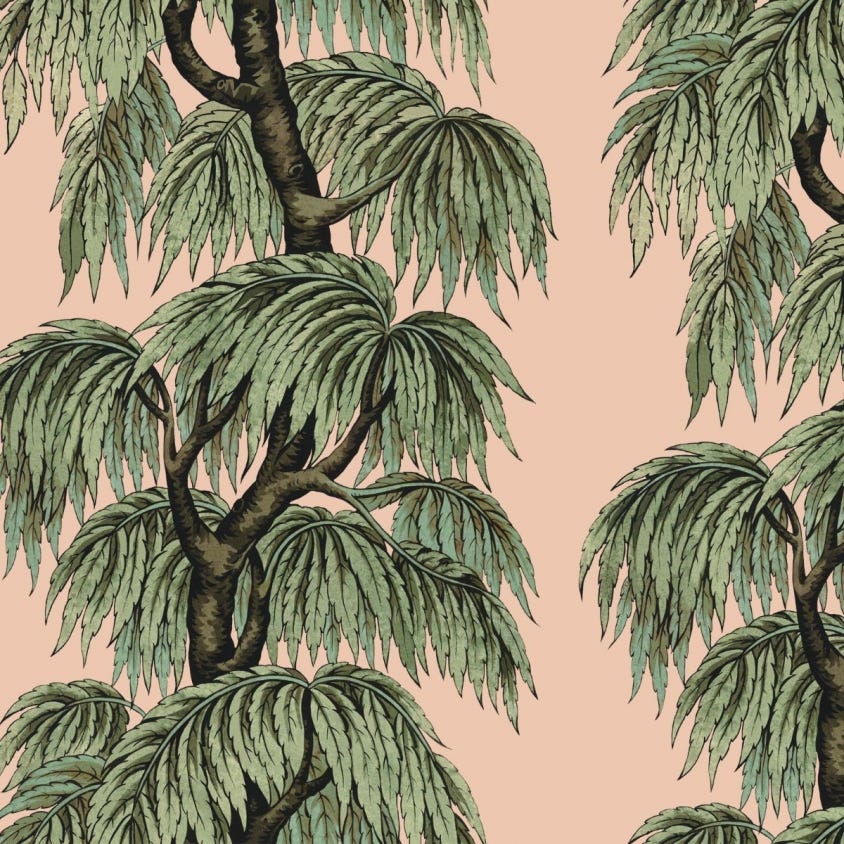 1-WA-BAB-DI-BLS-XXX - Babylon Wallpaper - Blush / Willow - House of Hackney