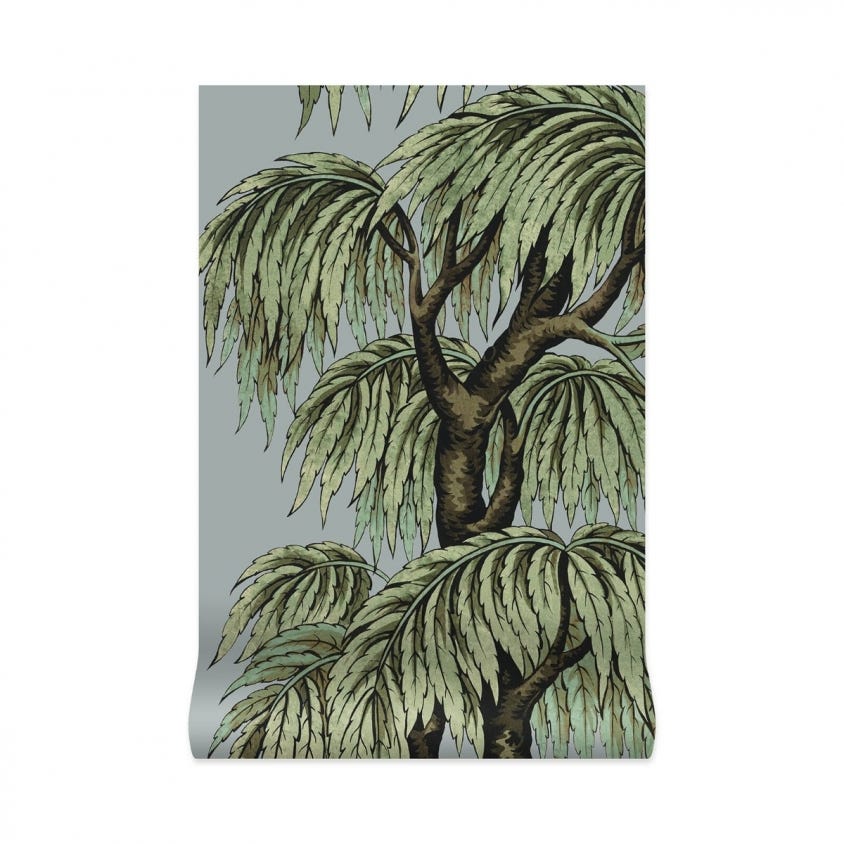1-WA-BAB-DI-D&W-XXX - Babylon Wallpaper - Dove / Willow - House of Hackney
