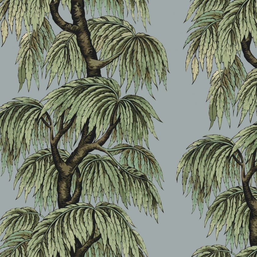1-WA-BAB-DI-D&W-XXX - Babylon Wallpaper - Dove / Willow - House of Hackney