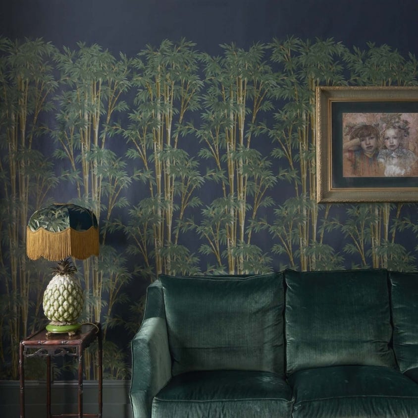 1-WA-BAM-DI-MID-XXX - Bambusa Wallpaper - Midnight - House of Hackney