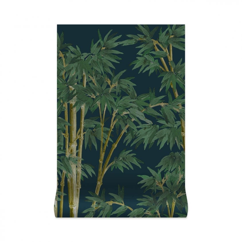 1-WA-BAM-DI-MID-XXX - Bambusa Wallpaper - Midnight - House of Hackney