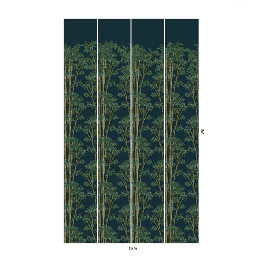 1-WA-BAM-DI-MID-XXX - Bambusa Wallpaper - Midnight - House of Hackney