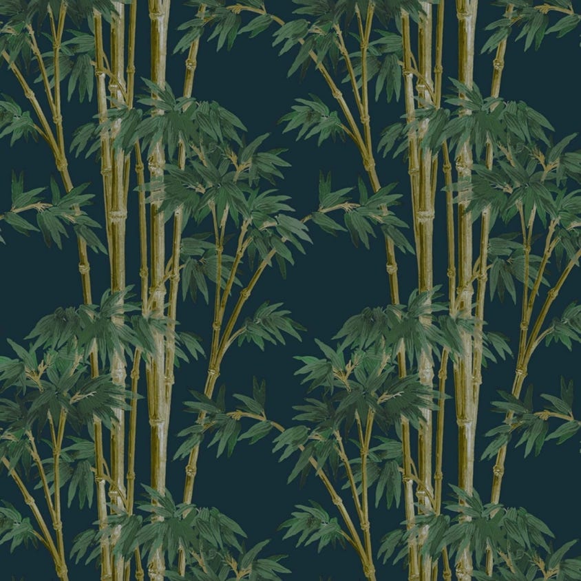 1-WA-BAM-DI-MID-XXX - Bambusa Wallpaper - Midnight - House of Hackney