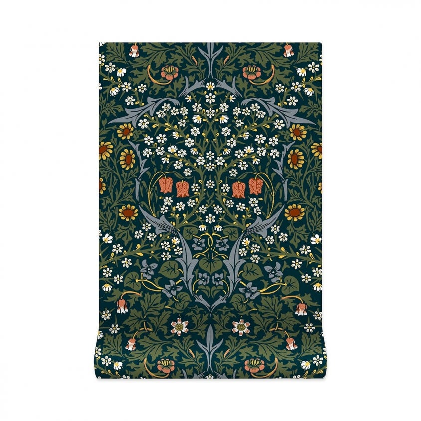 1-WA-BLA-DI-BIL-XXX - Blackthorn Wallpaper - Billiard Green - House of Hackney
