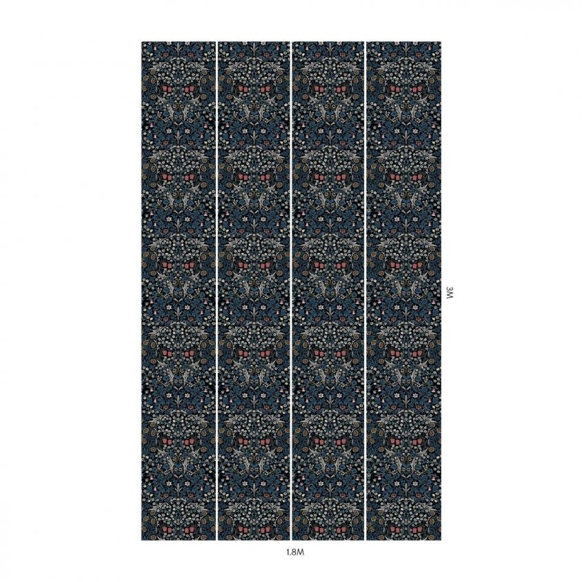 1-WA-BLA-DI-TEA-XXX - Blackthorn Wallpaper - Teal - House of Hackney