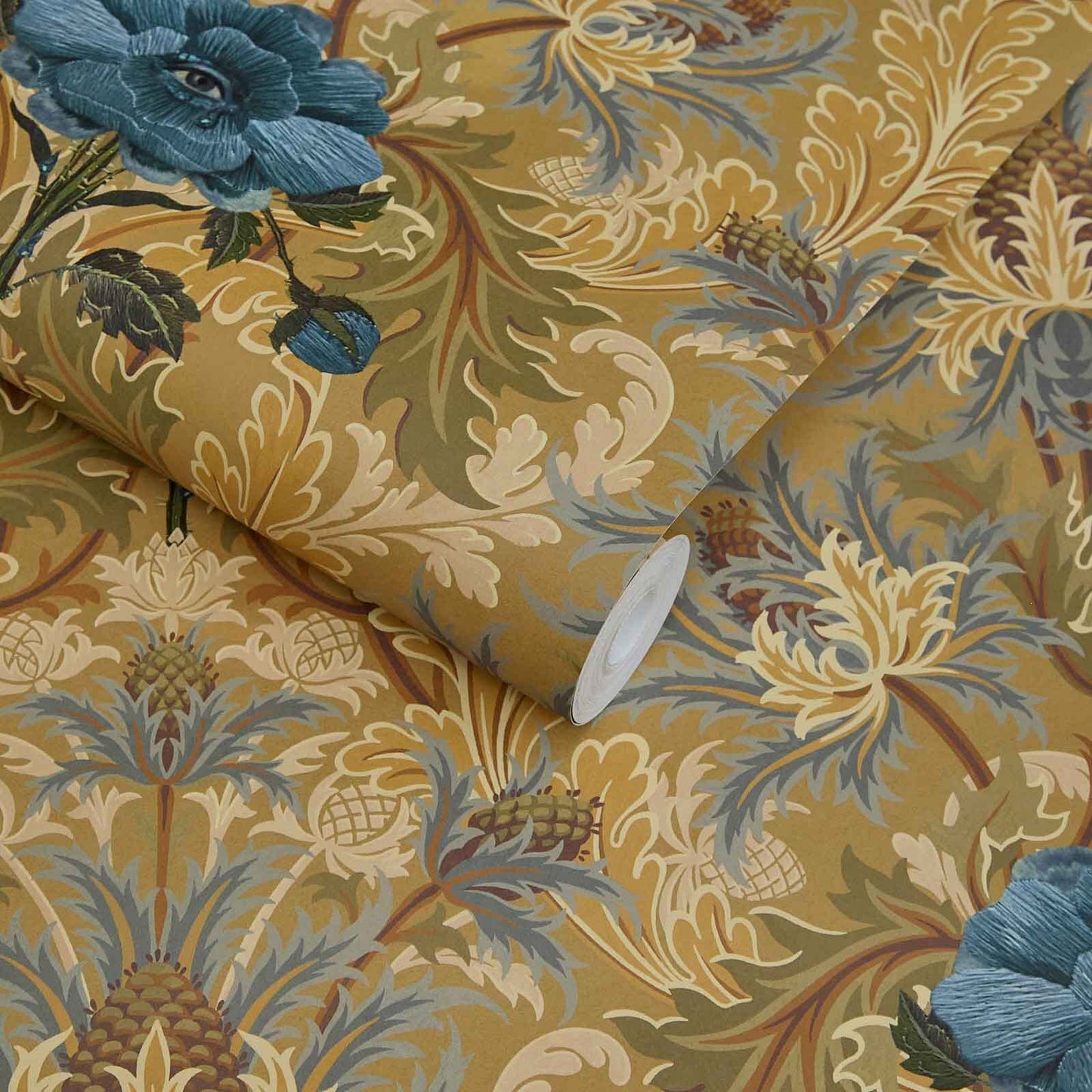 1-WA-BRW-DI-AUO-XXX - The Blue Rose Weeping Wallpaper - Aurelian - House of Hackney