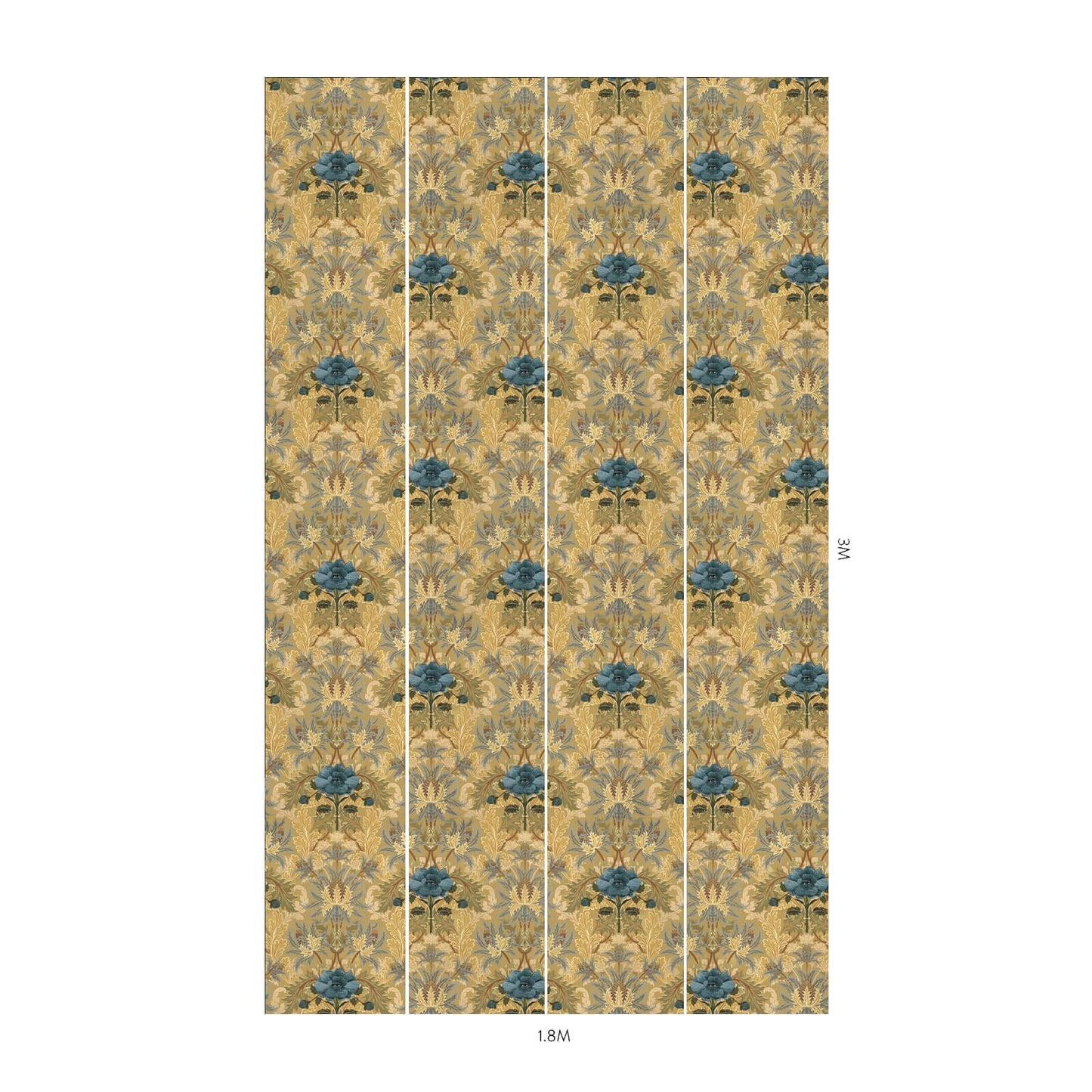 1-WA-BRW-DI-AUO-XXX - The Blue Rose Weeping Wallpaper - Aurelian - House of Hackney