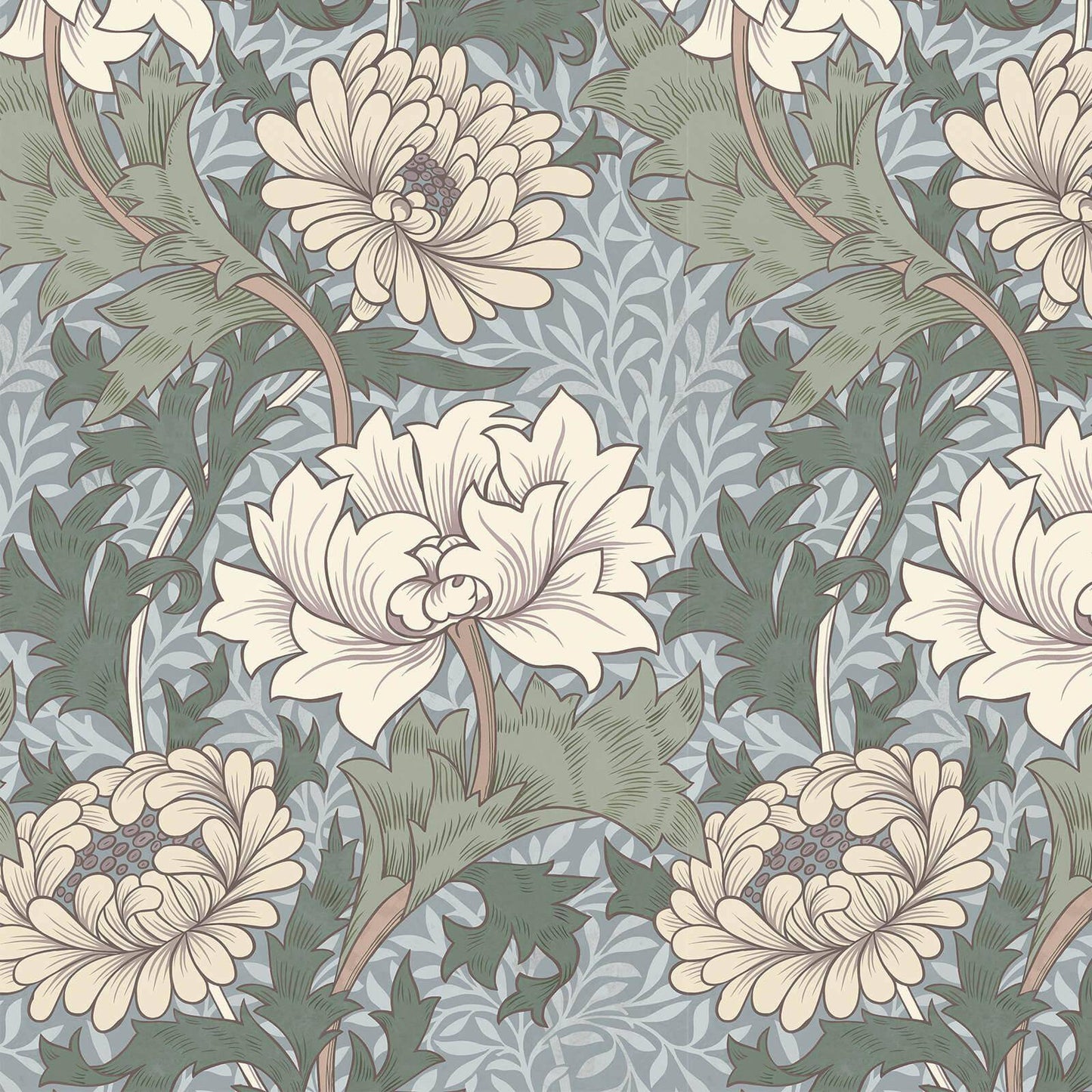 1-WA-CHM-DI-BYZ-XXX - Chrysanthemum Magna Wallpaper - Byzantine - House of Hackney