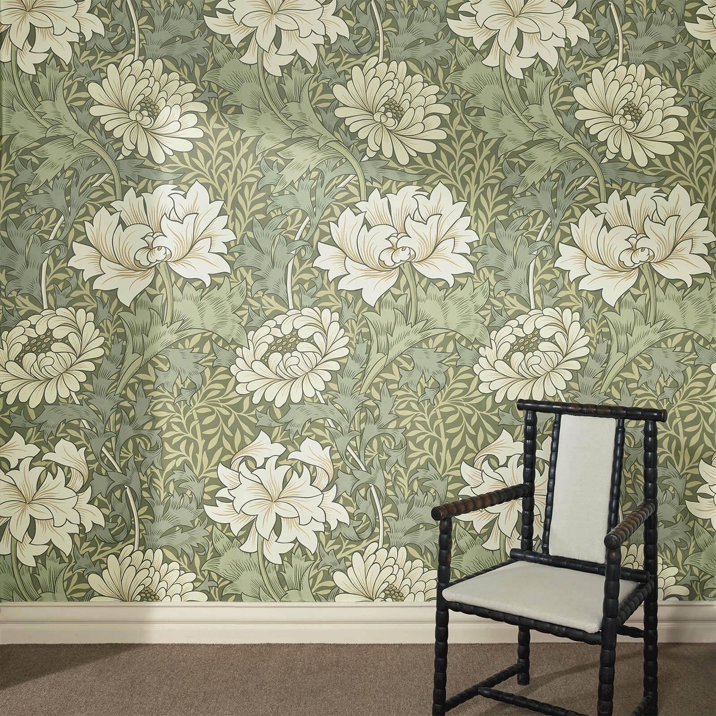 1-WA-CHM-DI-SAP-XXX - Chrysanthemum Magna Wallpaper - Sap - House of Hackney