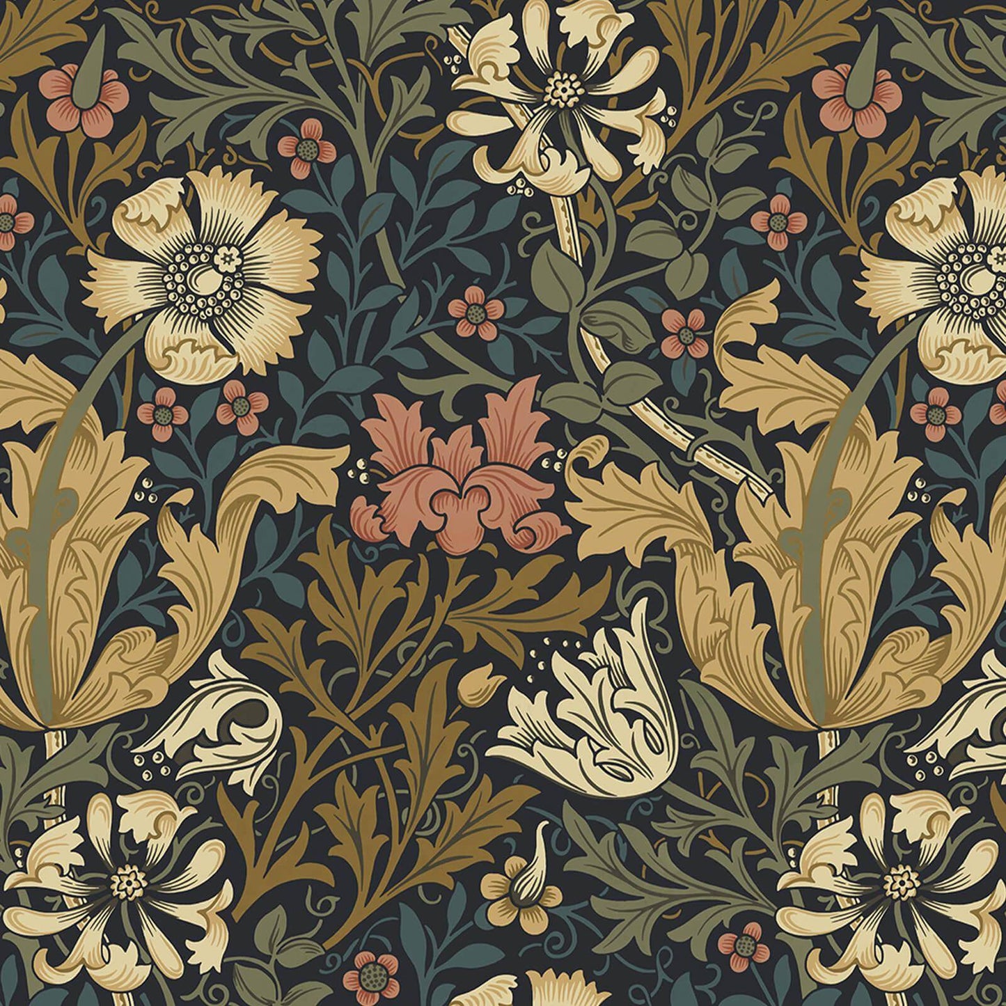 1-WA-COM-DI-MID-XXX - Compton Wallpaper - Midnight - House of Hackney