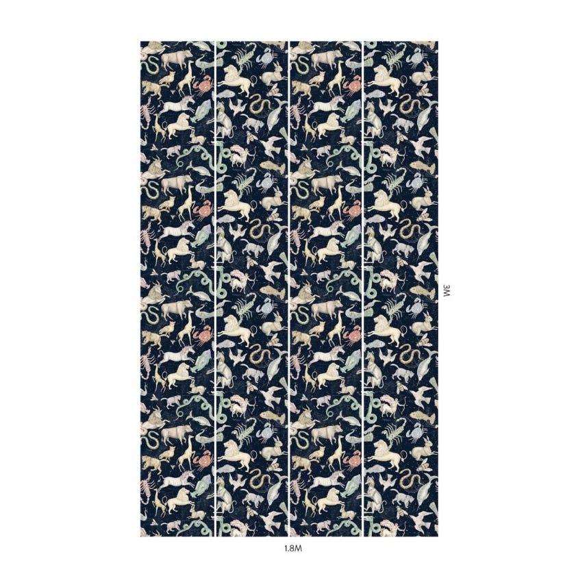 1-WA-COS-DI-MID-XXX - Cosmos Wallpaper - Midnight - House of Hackney