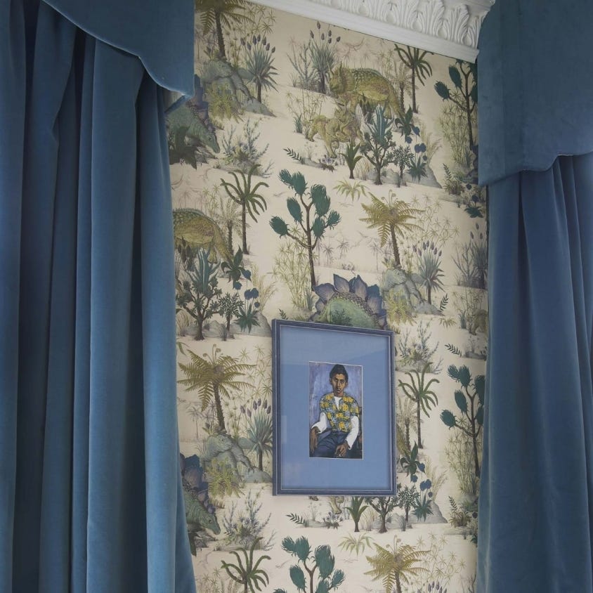 1-WA-DIN-DI-ECR-XXX - Dinosauria Wallpaper - Ecru - House of Hackney
