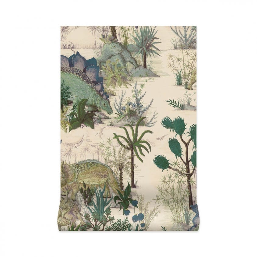 1-WA-DIN-DI-ECR-XXX - Dinosauria Wallpaper - Ecru - House of Hackney